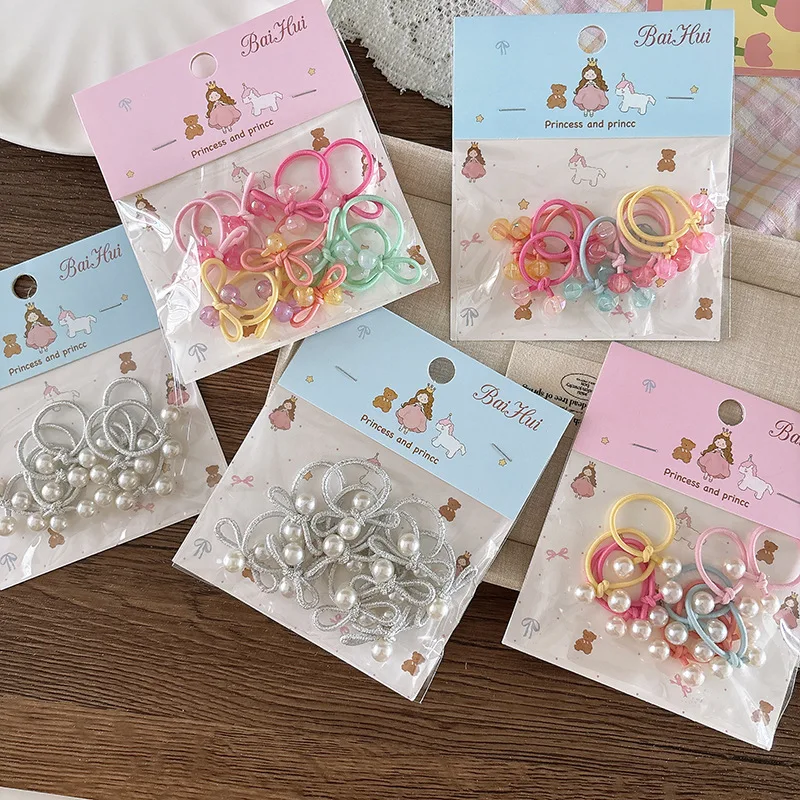 10 قطعة العصابات الشعر المرنة للأطفال لون الحلوى طفل الفتيات الشعر حبل العلاقات ذيل حصان حامل شريط مطاطي إكسسوارات الشعر أغطية الرأس