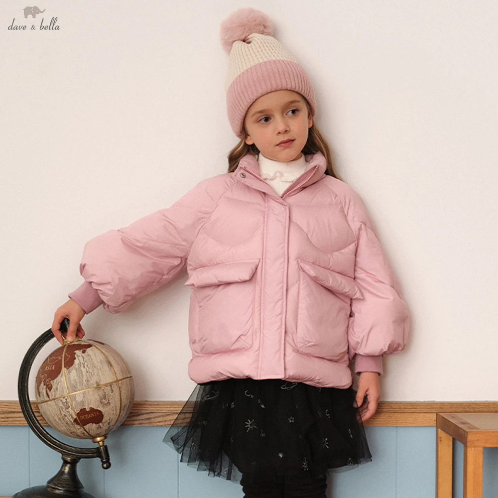 Dave Bella Children Girls Down Jacket Winter Thicken Warm Down Coat Waterproof Overcoat Outerwear Clothes DK4242769