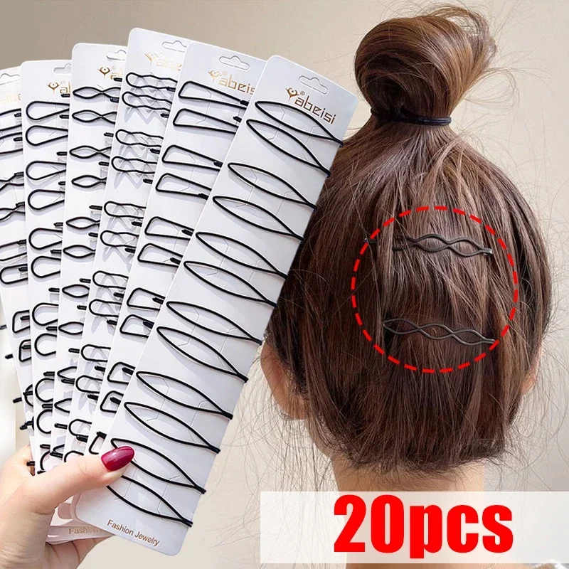 1/20 sztuk proste czarne spinki do włosów dla kobiet Barrettes nakrycia głowy dziewczyny BB klipsy nakrycia głowy Barrettes koreańskie akcesoria do stylizacji włosów
