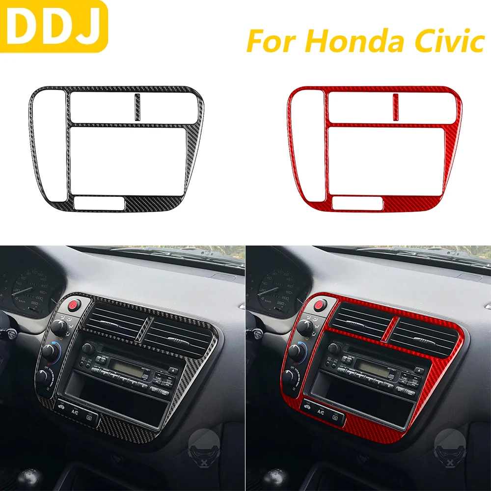 

Для Honda Civic Coupe 1996, 1997, 1998, 1999, 2000, углеродное волокно, центральная консоль, панель воздуховыпускного отверстия, накладка, автомобильные аксессуары, наклейка