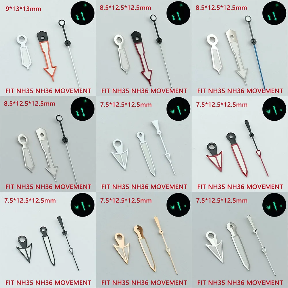 スポーツウォッチ,nh35nh36,グリーン,ブルー,グリーン,シルバー,アクセサリーに適した高品質の時計ポインター