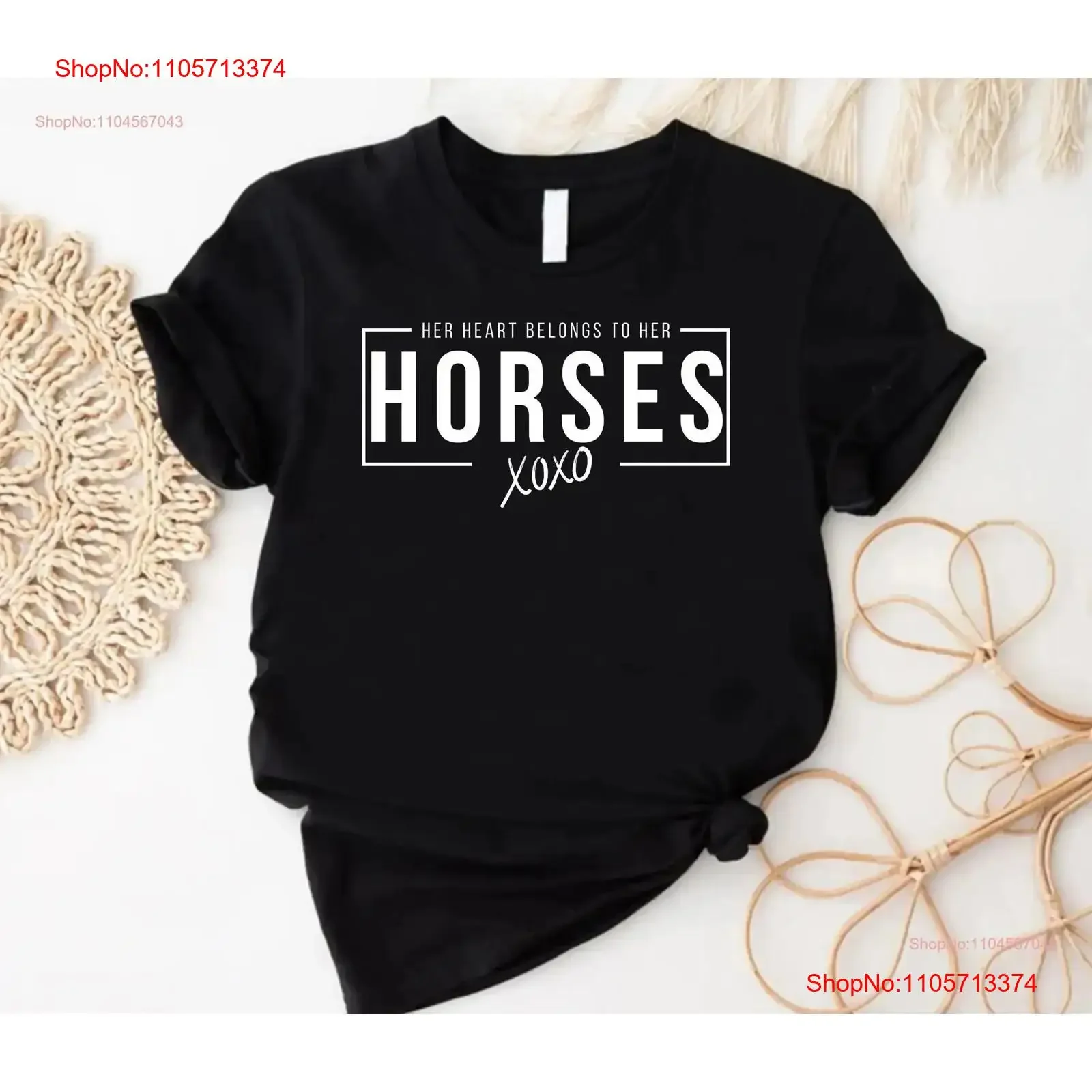 Son cœur appartient aux chevaux XOXO T-shirt ou sweat-shirt pour amoureuses des chevaux, tendance pour femmes et filles, streetwear vintage délavé