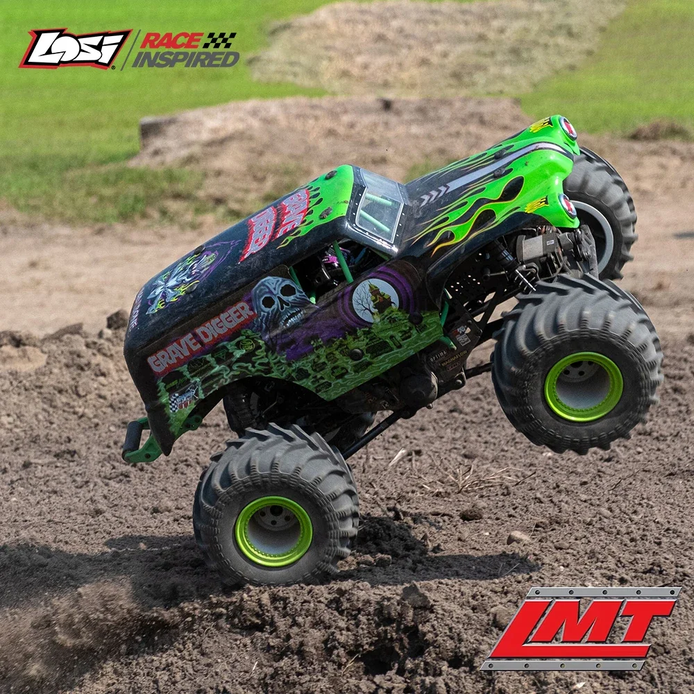 

LOSI LMT Grave Digger Son-uva Digger 4X4 Твердый мост Monster Truck RTR 1/8 RC Электрический пульт дистанционного управления Модель автомобиля Aldult Kids Toys