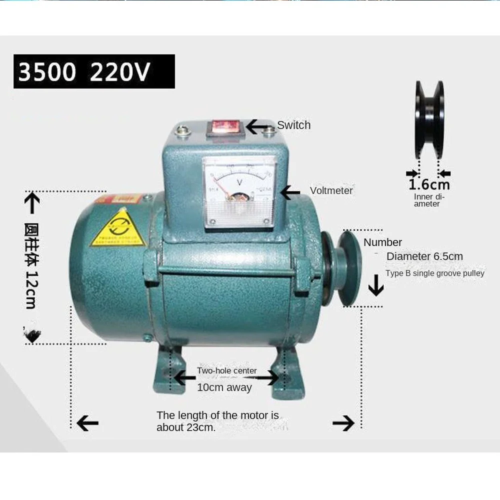 Imagem -06 - tipo Polia Pequena de Alta Potência Gerador de Iluminação de Ímã Permanente Fábrica para Venda 3500w 220v