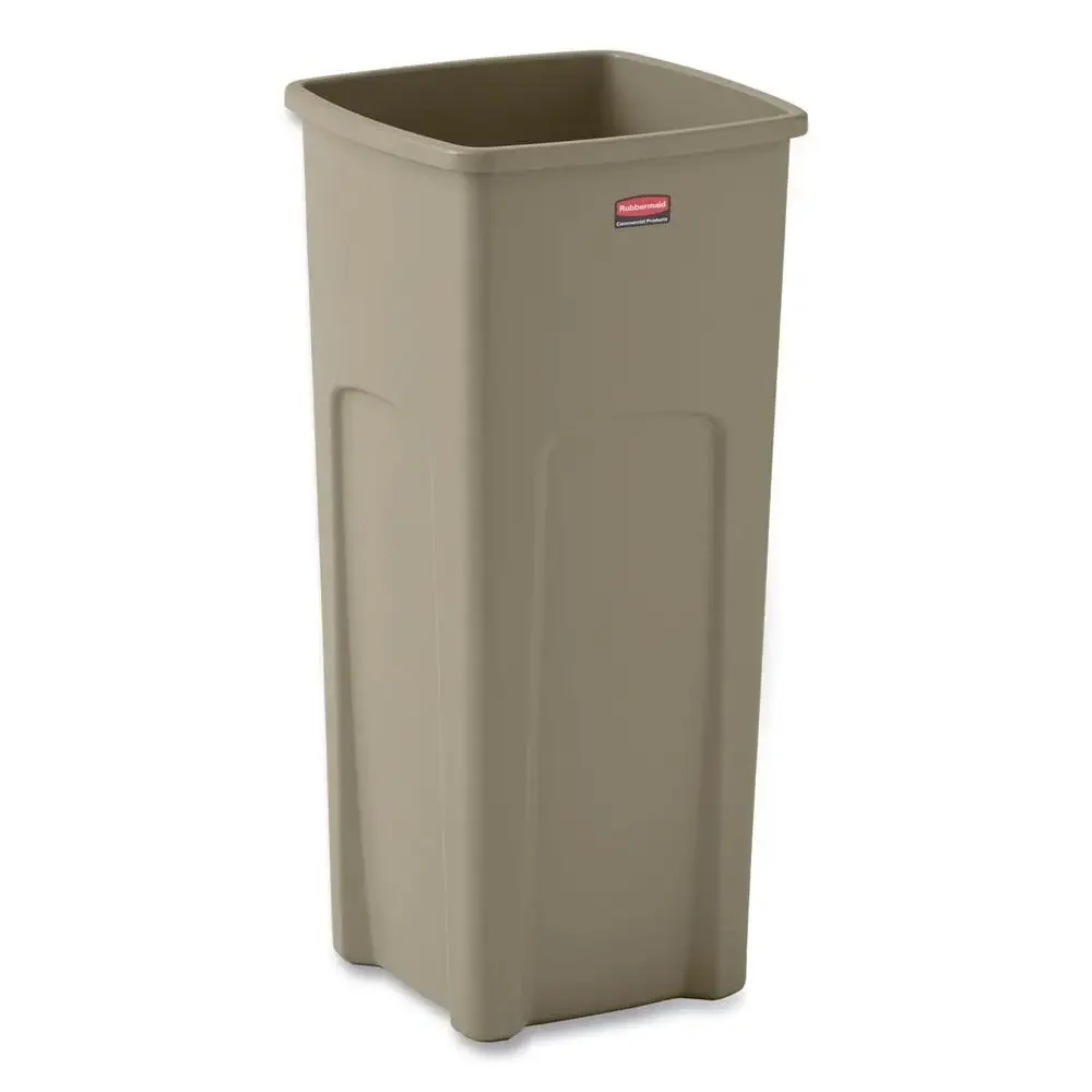 Customizable Recycling Waste Container Plastic 23 gal Beige Sleek Design Commercial Use Magnetic Connection Easy Access Front