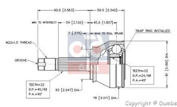 303266 for the axle KAFASI 96-01 PALIO-P. 6 16V 100hp