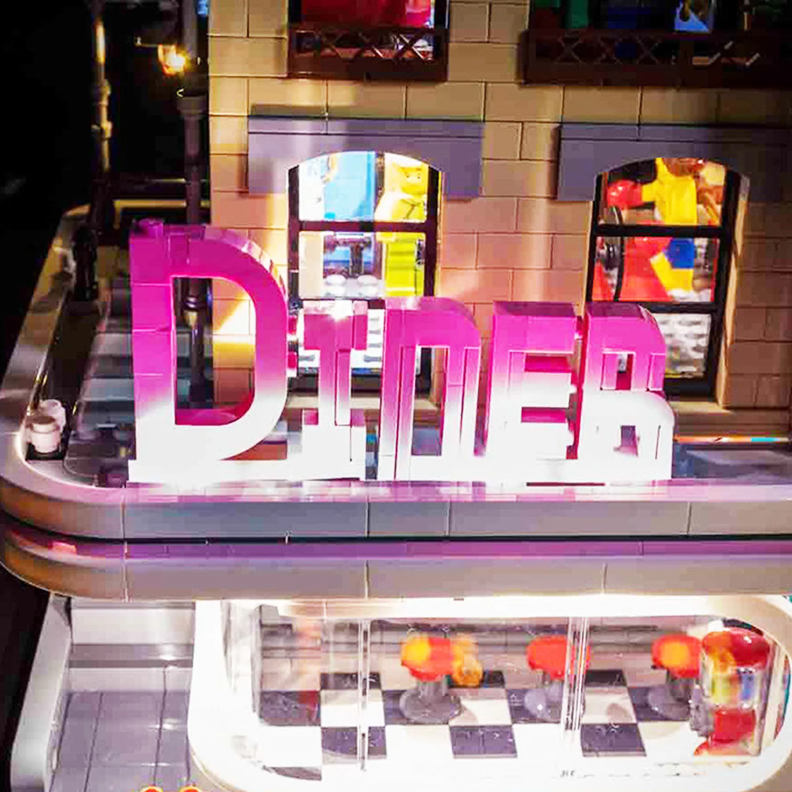 LYBMTWF LED Light Kit For 10260 Creator Downtown Diner Building Block Lighting Set DIY Toys Set (NOT Include The Model Bricks)