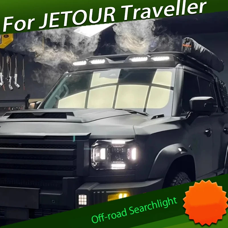 

Car Off-road Searchlight Fit for CHERY JETOUR Traveler T2 2023 Modified Black Warrior Kit Roof Spotlights Car Exterior Trim Part