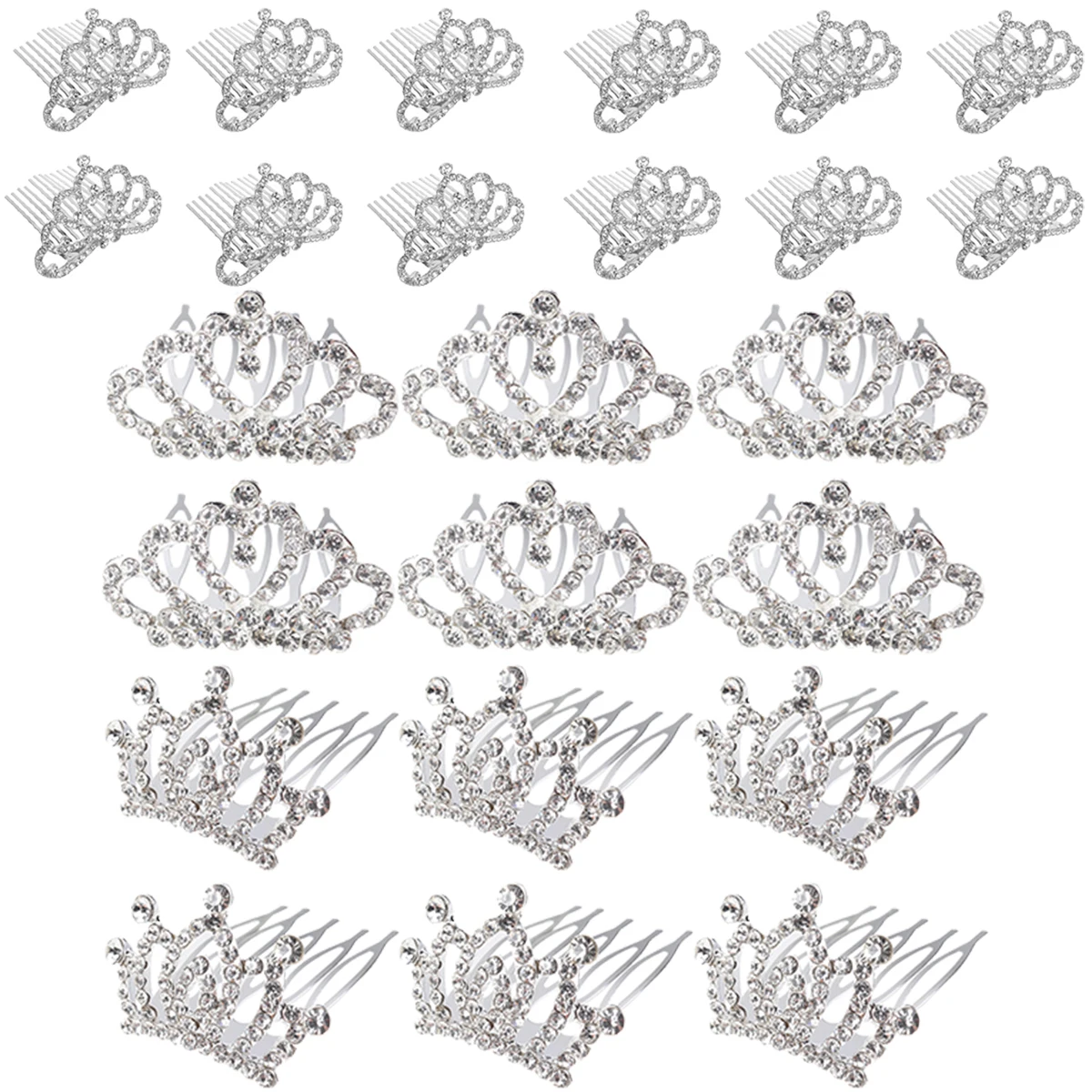 

12Pcs Childrens Crown Combs High-Quality Material Comfortable Wear for Girls Festival Headwear Kids Crown Comb