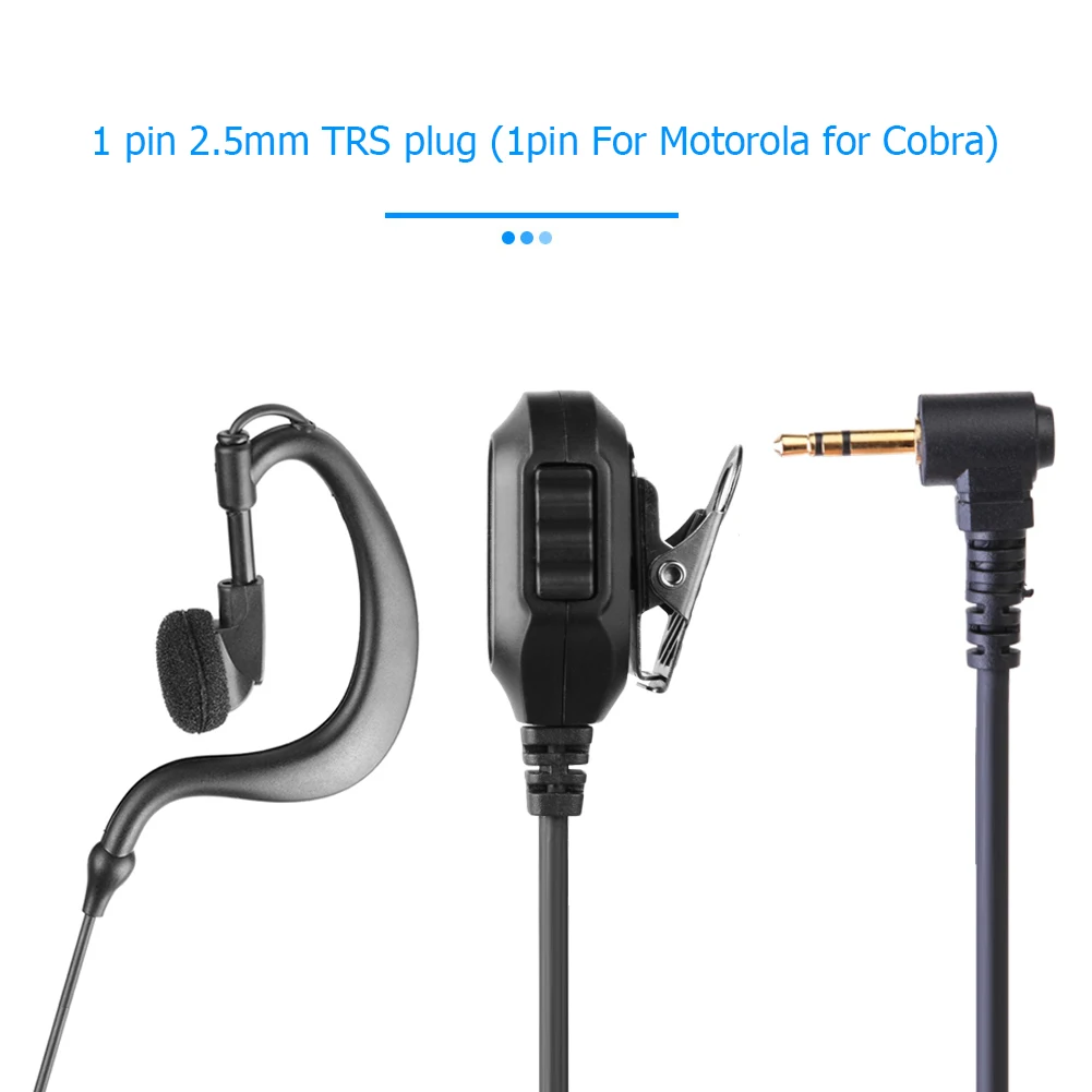 

2.5mm 1Pin Earpiece Headset with PTT Mic Earphone Walkie Talkie Headset Multifunctional Accessories for Motorola Cobra Radio
