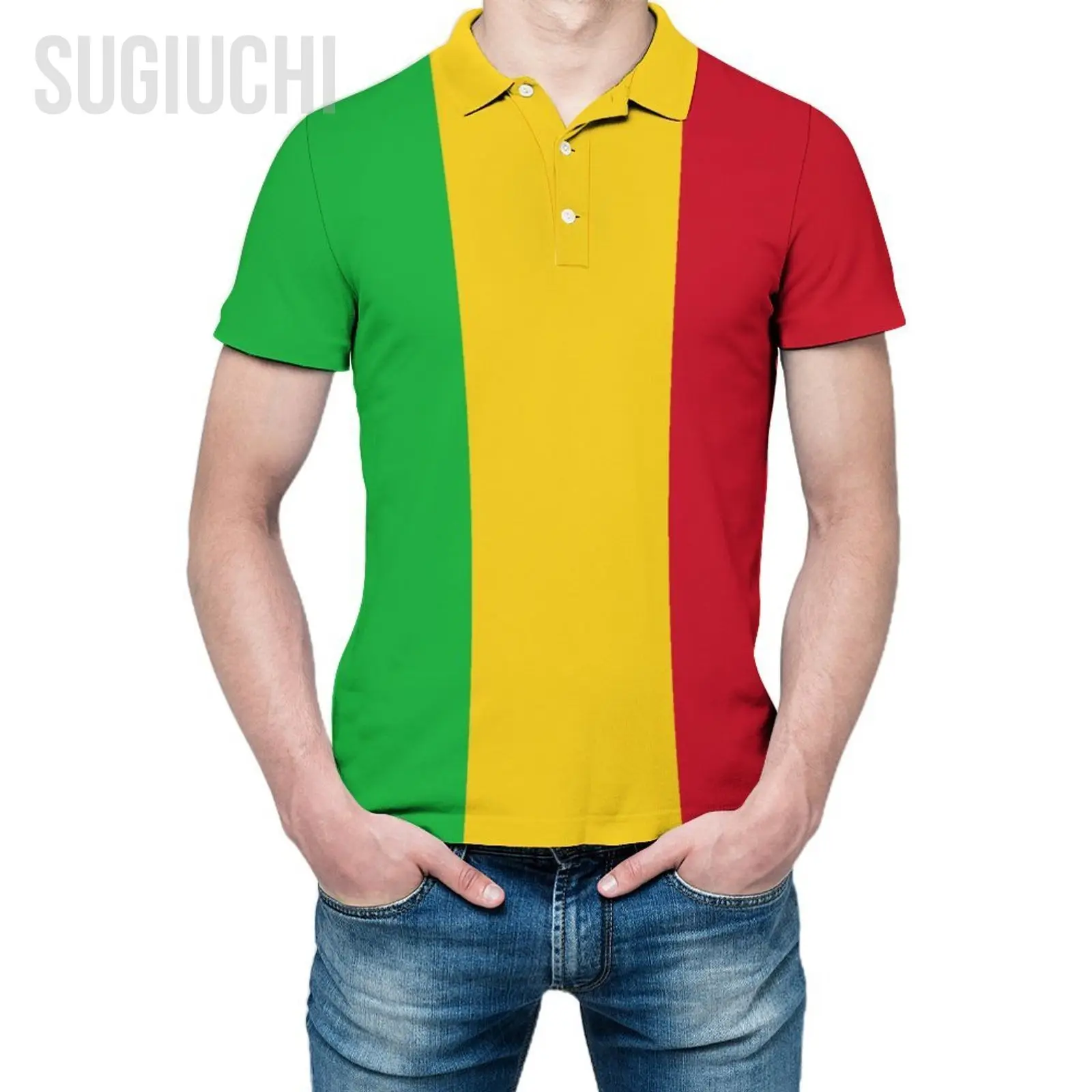 Unisex Polo Shirt Mali Flag 3D Print Man Polo Fashion Clothing Tracksuits Short Sleeves