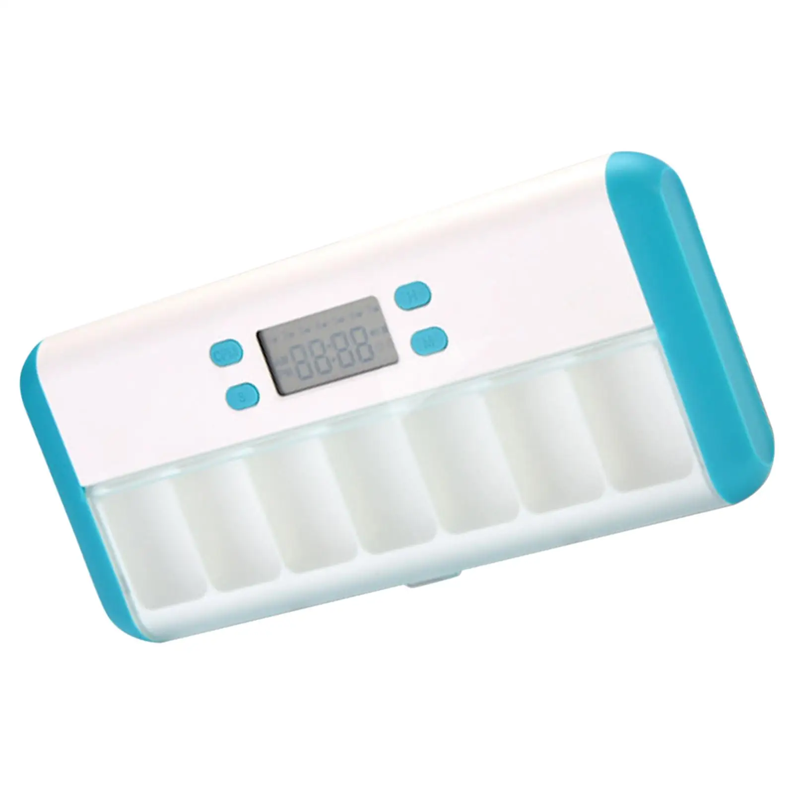 Portable 7 Grid Pill Box Reminder with Alarm Timer Supplements Container Medicine Boxes for Travel The Elderly 7 groups Alarms