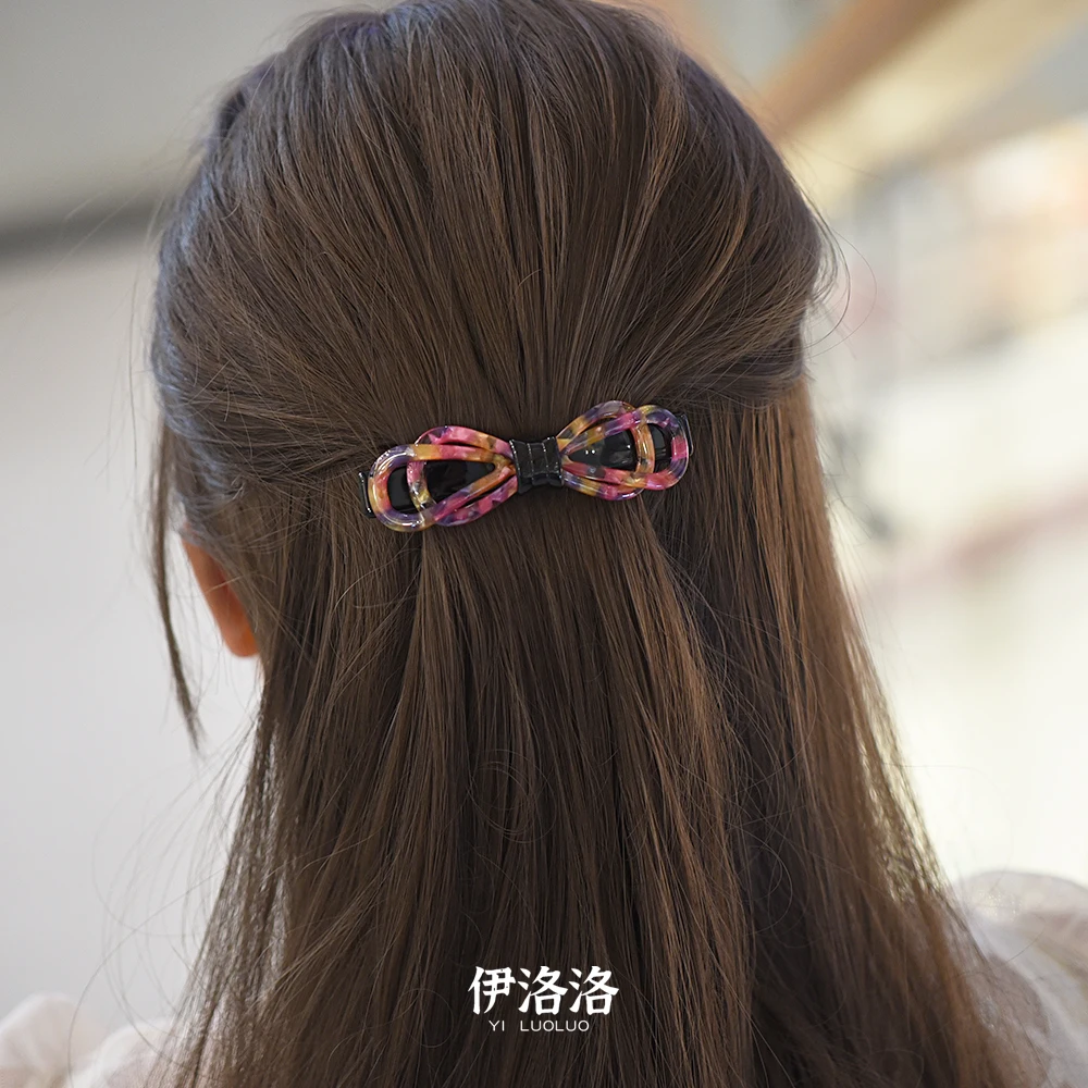 Women Headwear Middle Size Cute Hair Clip Fashion Hair Barrette Acetate Bow Hair Accessories For Women