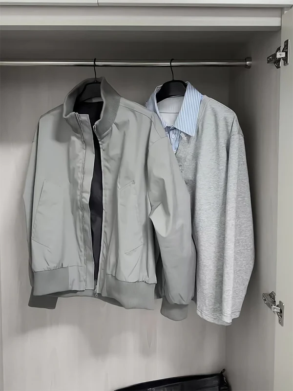 Męska kurtka wiosenna Cleanfit American Retro Flight Jaet, wiatroodporna, bejsbolówka, ze stójką.