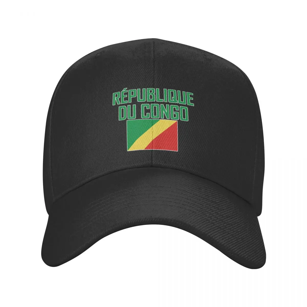 Republic Of Congo Country Name With Flag Sun Baseball Cap Breathable Adjustable Men Women Outdoor Soccer Hat For Gift