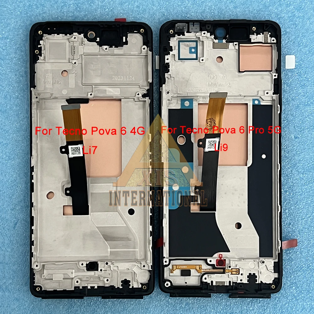 original-678-amoled-for-infinix-tecno-pova-6-pro-5g-lcd-li9-display-touch-digitizer-frame-for-tecno-pova-6-li7-lcd-display