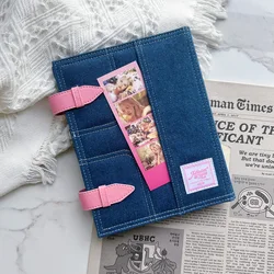 Pink Buckle Jean Type Loose Leaf A5 BinderJournal Notebook Diary Cover Ring Planners Organizer Girl Gifts Handmade