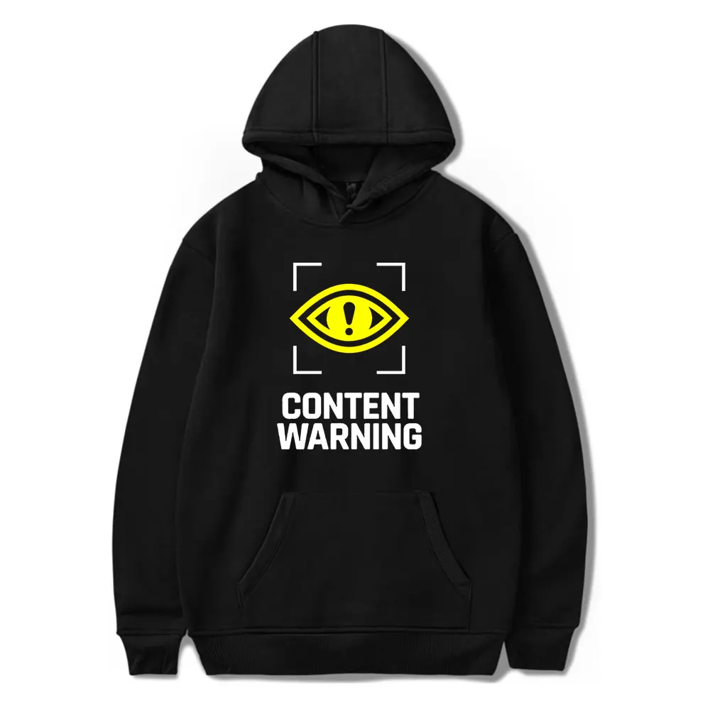 Content Warning Vintage 90s Hoodie Unisex Harajuku Hip-hop Streetwear Sweatshirt Spring and Autumn Fashion Outwear 