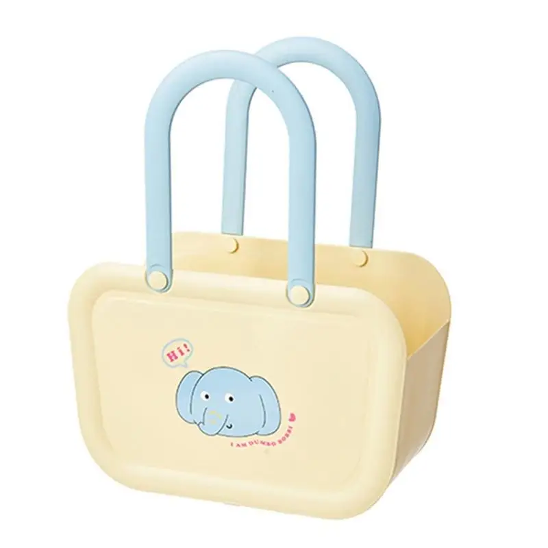 

E8BD Versatile Bathroom Organizers Basket Sturdy Plastic Construction Spacious Interior For Shower Kitchen Storage