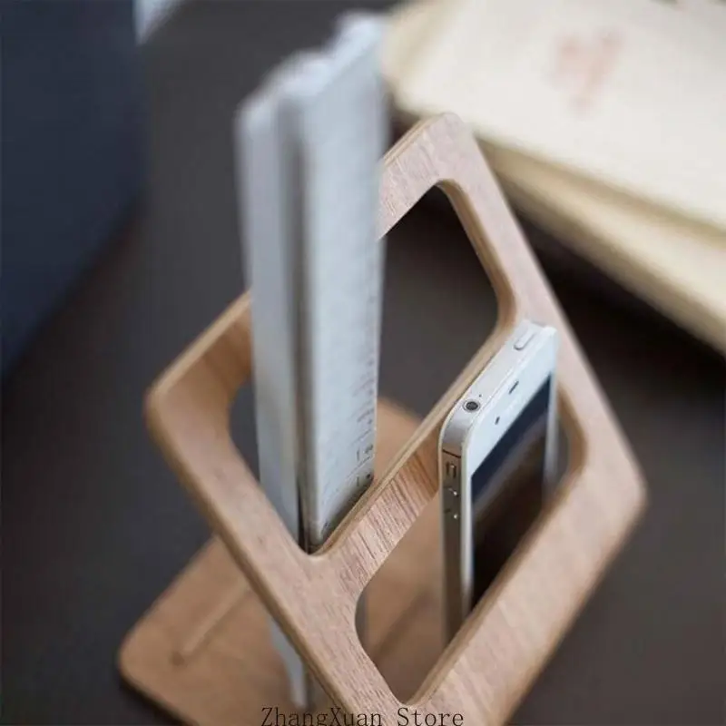 Handgefertigtes Holz-Fernbedienungs-Aufbewahrungsregal, Ständer, Tablett, Heim-Desktop-Dekoration, 3 x – Detail 7
