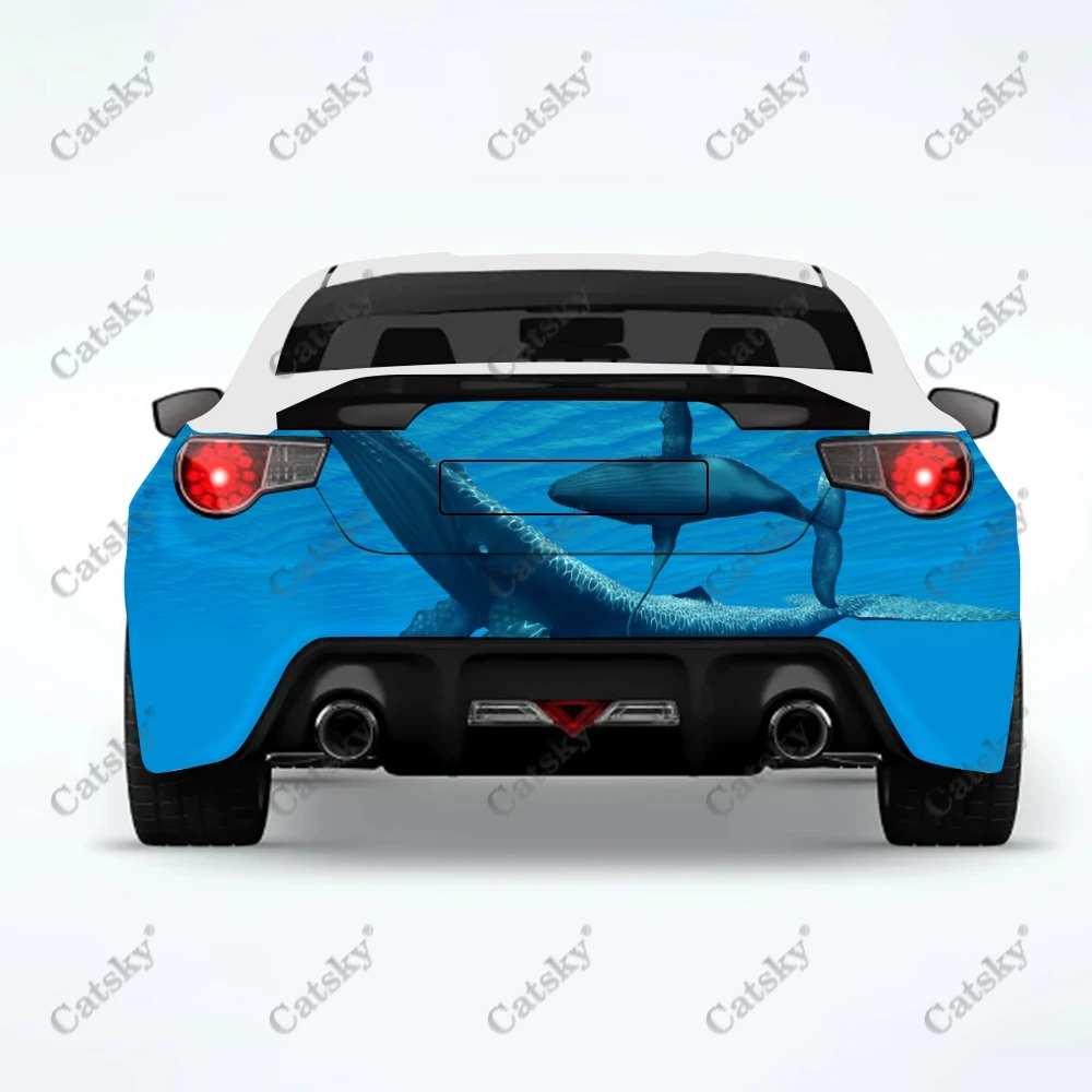 whale Aquatic creatures Car stickers truck rear tail modification painting suitable for truck pain packaging accessories decals