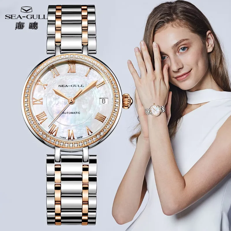 2026 Seagull Ladies Watch Automatic Mechanical Wristwatch Ultra-Thin Casual Simple Roman Holiday Sapphire Women Watch 816.417L