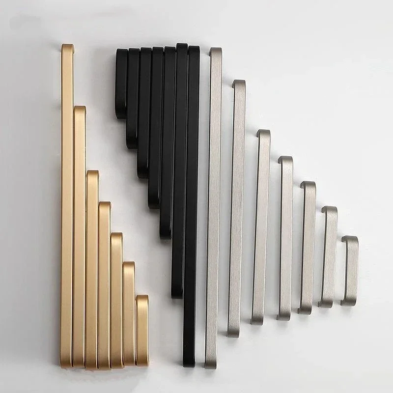 الحديثة الحد الأدنى تسحب خزانة تسريحات الذهب الأسود الفضة خزانة مقابض الأبواب خزانة مقابض أدراج أثاث المطبخ Hardw