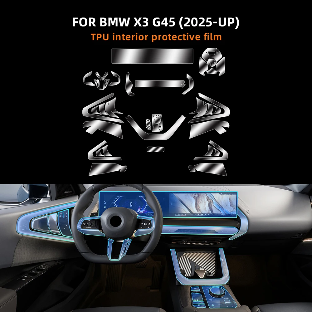 For BMW X3 G45 2025-UP GPS Navigation Speedometer Interior Screen Gear Anti-scratch TPU Transparent protective film