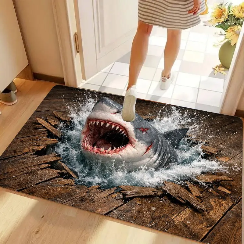 Dramatic Deep Sea Floor Mat Durable Non Slip Entryway Rug For Kitchen Porch And Adventurous Home Use
