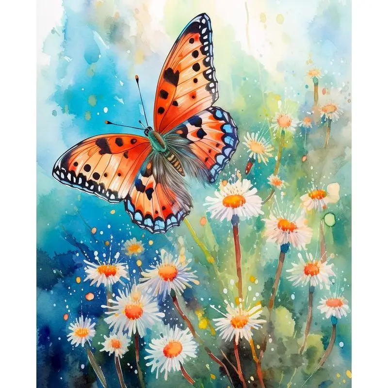 

RUOPOTY Picture With Numbers Flower Bushes Black Kitten Acrylic Paint Paintings Digital Painting Handpainted On Canvas Decor For