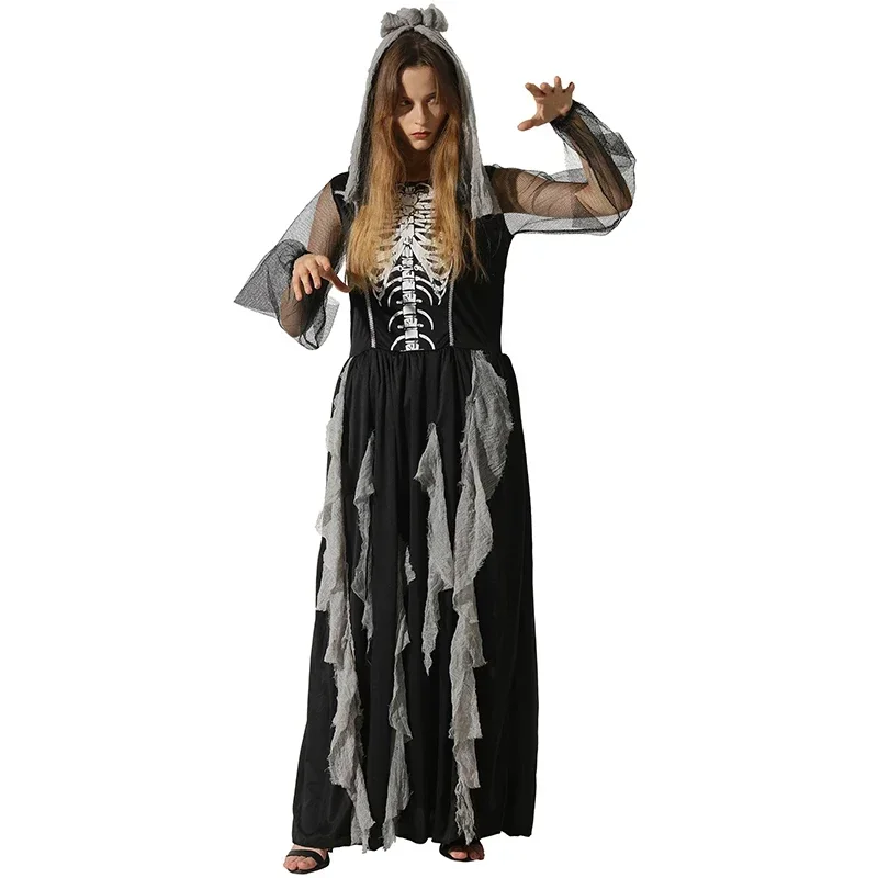 Snailify feminino esqueleto gótico noiva traje menina cadáver noiva trajes assustador esqueleto traje de halloween 2024 nova chegada