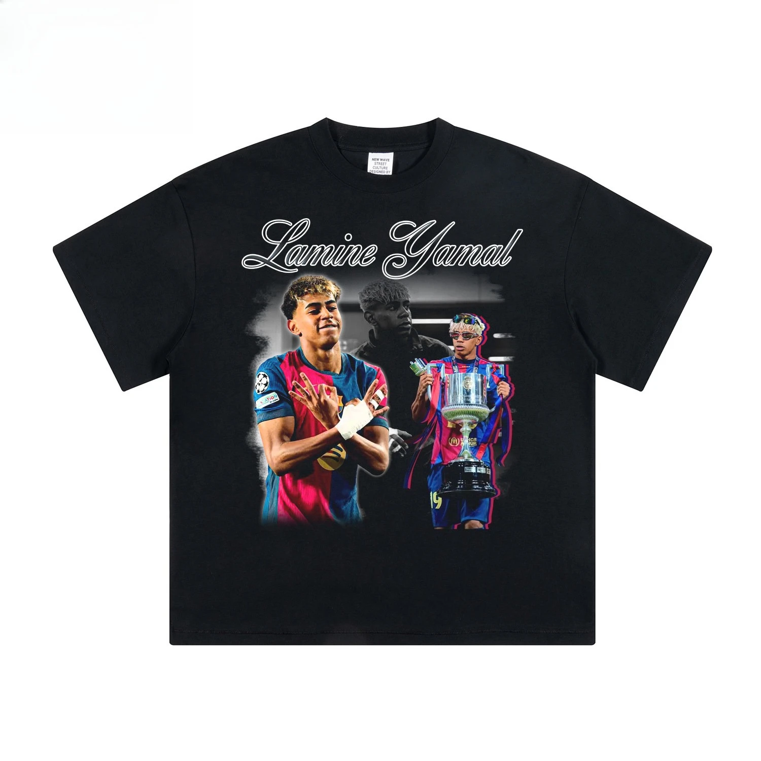 

Yamal American-style Portrait Printed T-shirt, Pure Cotton, Retro Short-sleeved, Summer Casual, Loose-fitting Top