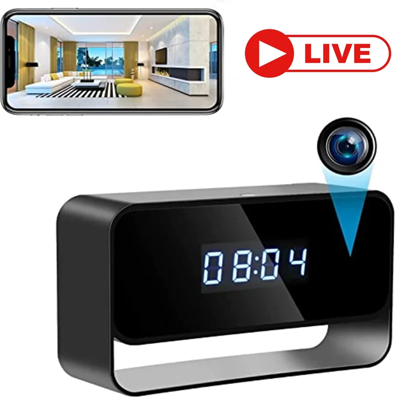 WiFi Mini Clock Camera Full HD 1080p Intelligent Home Monitoring Monitor Camera WiFi Video Control Infrared Night Vision DVR