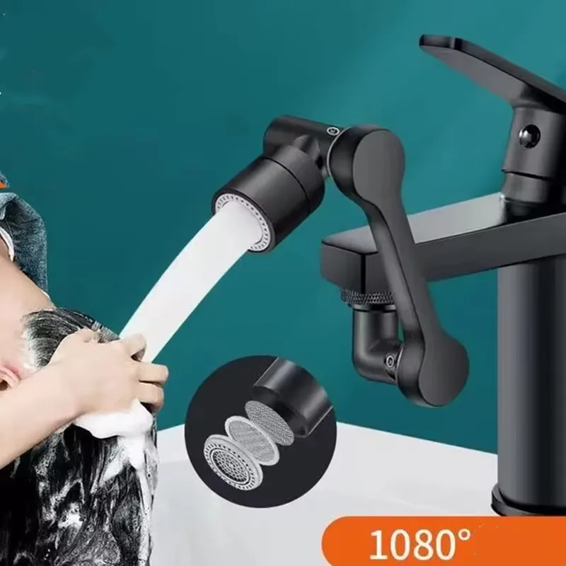Metal Universal 1080° Rotation Faucet Sprayer Head For Kitchen Washbasin Extension Faucet Bubbler Sink Tap Splash Nozzle