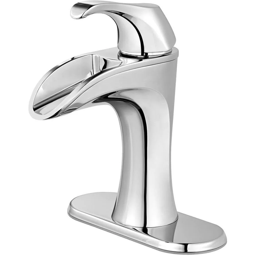 

Pfister LF-042-BRCC Brea 4 in. Centerset Single-Handle Waterfall Bathroom Faucet in Polished Chrome