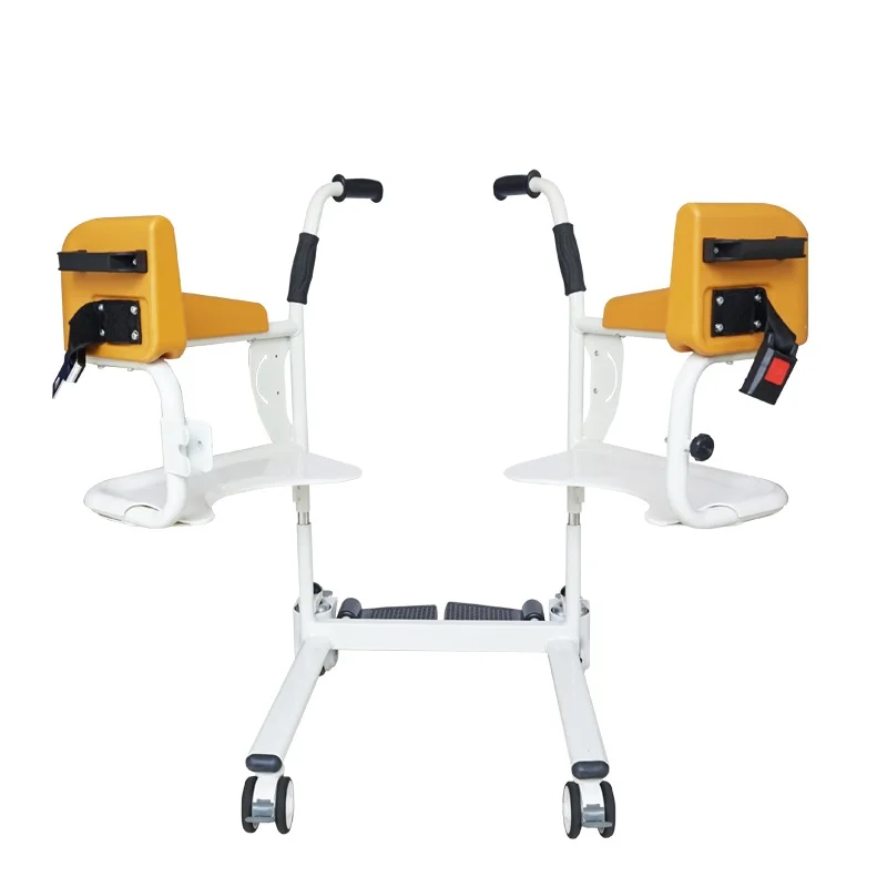 노인 장애인을 위한 화장실 변기가 있는 수동 환자 이동 의자 리프트 휠체어