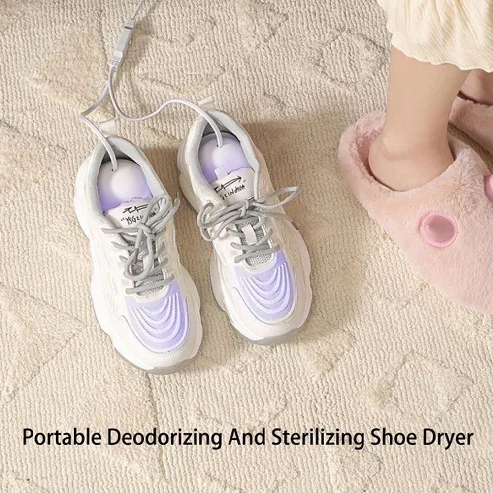 Portable UV Boot Shoes Dryer com temporizador, Secador para chapéus, luva, botas de esqui, Travel Shoe Deodorizer, Aquecedor aquecido, Desodorizador