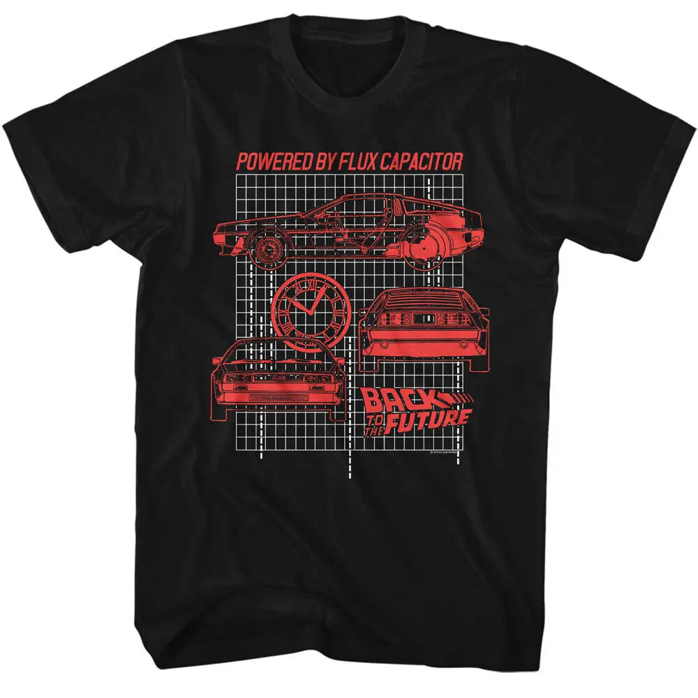 Back To The Future Movie Blue Print Powered By Flux Capacitor Men'S T Shirt