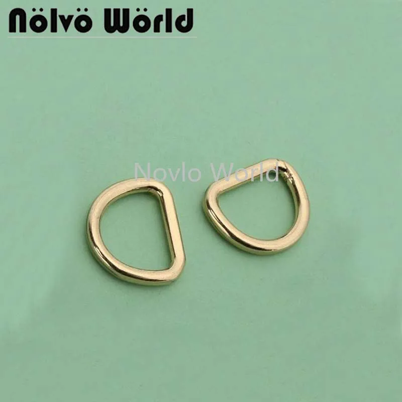 

50-200pcs 2.0mm thick,10mm (3/8" inside) high quality golden metal small welded Dee Ring D-rings