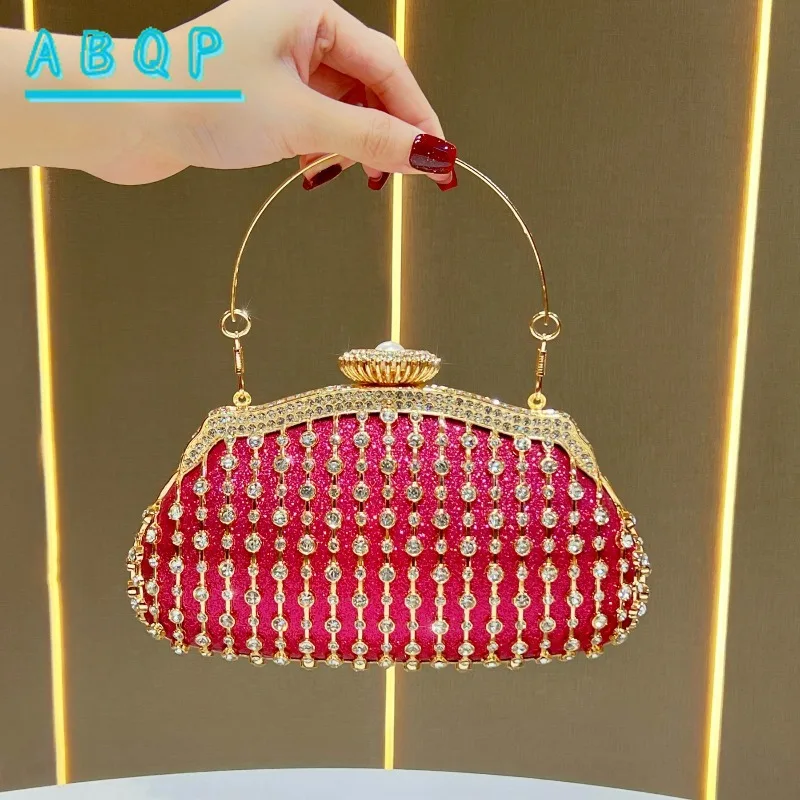 Dinner Clutch Bag with Diamonds Dinner Party Women's Clutch Bag Luxury Brand Diamond-encrusted Women's Shoulder Messenger Bag