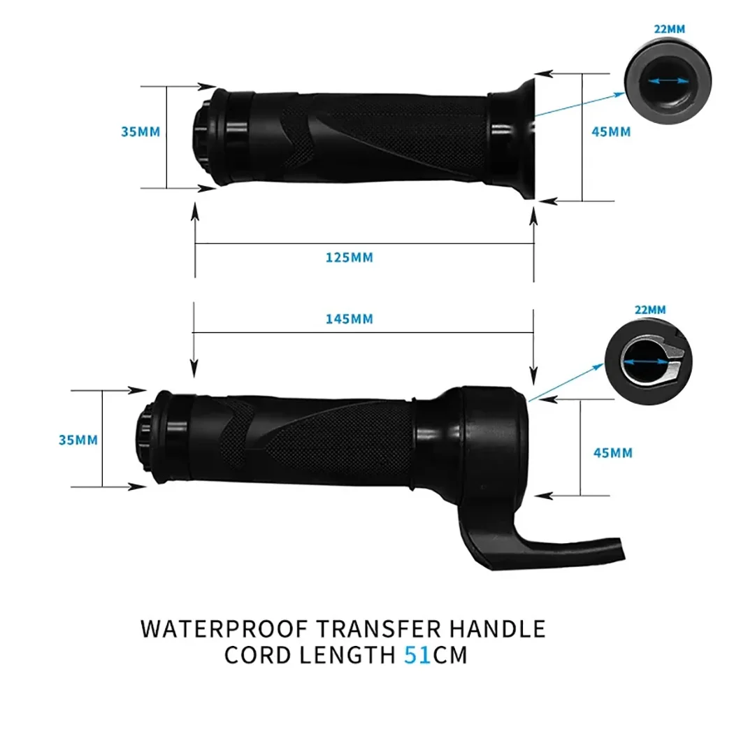 Waterproof E Bike Twist Throttle Grip for Bafang Motor 24V 36V 48V With Connector Universal Speed Control Replacement Part