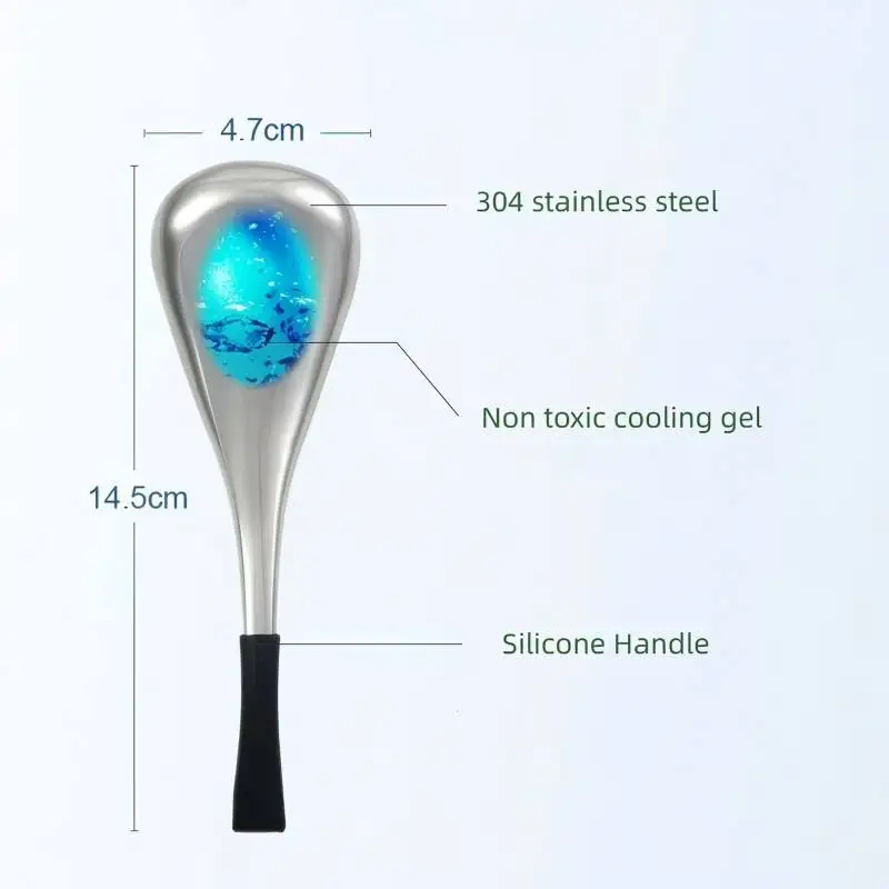 Globi di ghiaccio Palla di onde di ghiaccio Massaggio Strumento per la cura della pelle del viso per le donne Bastoncini criogenici di bellezza in acciaio inossidabile per le ragazze e le donne