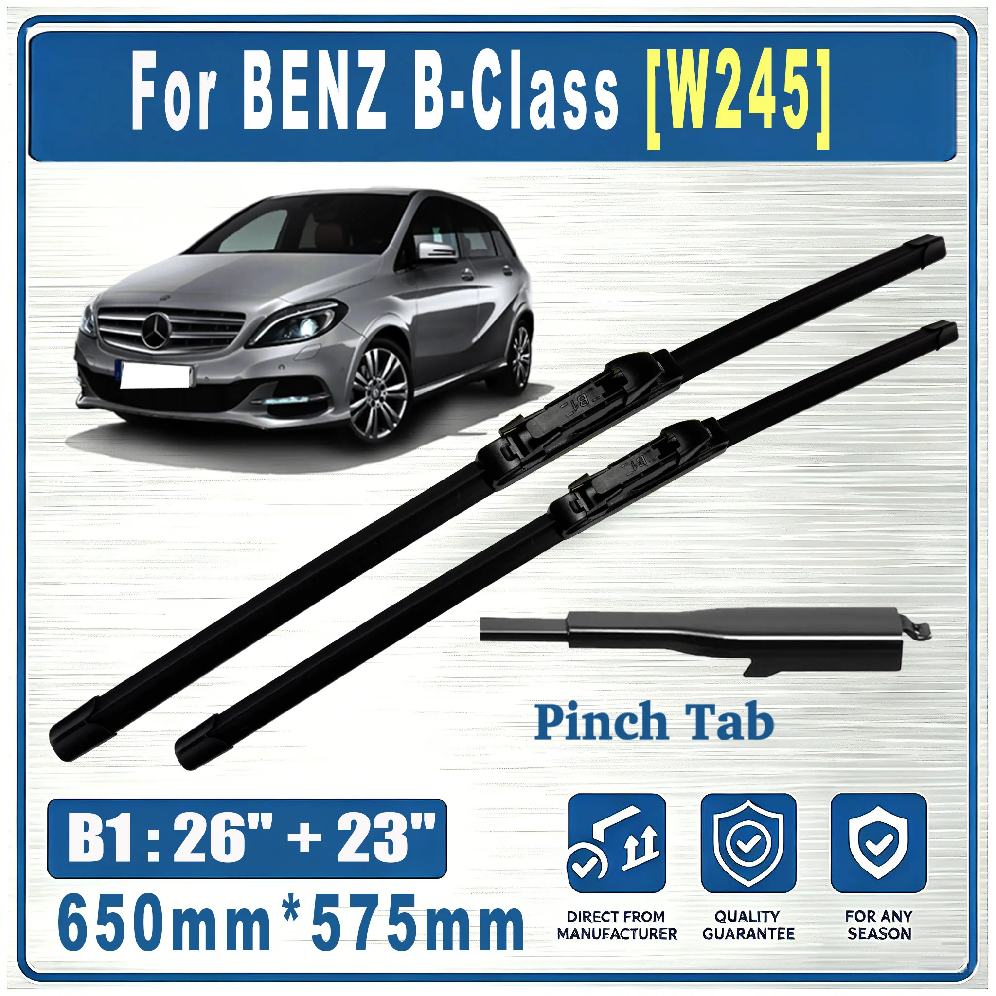 For BENZ B-Class [W245] 2005-2011 Front B1 26"&23" 650mm 575mm Wiper Blades Windscreen WINDSHIELD WIPER BLADE SET OEM 2PCS