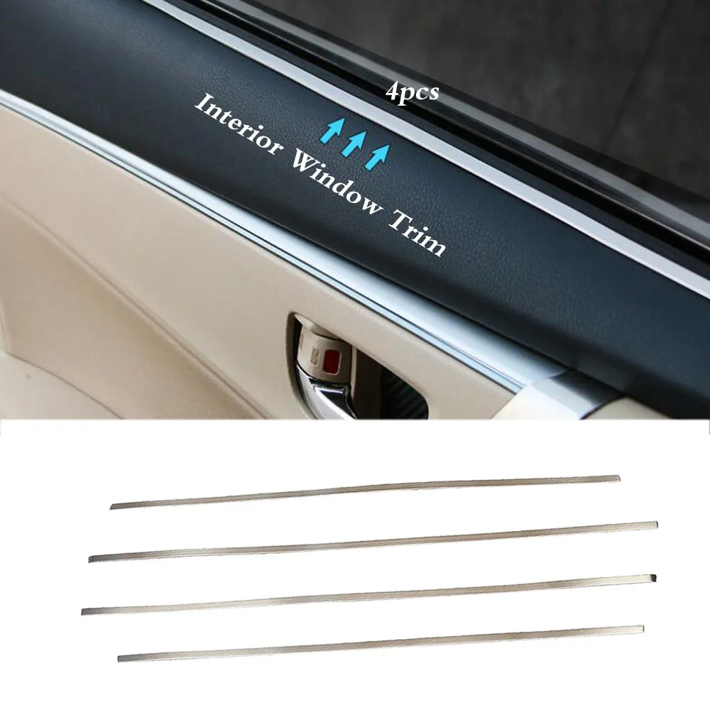 

Накладки на внутреннюю окно из нержавеющей стали, наклейки на рамку, аксессуары для Toyota Corolla Altis 2014 2015 2016 2017-2018 2019