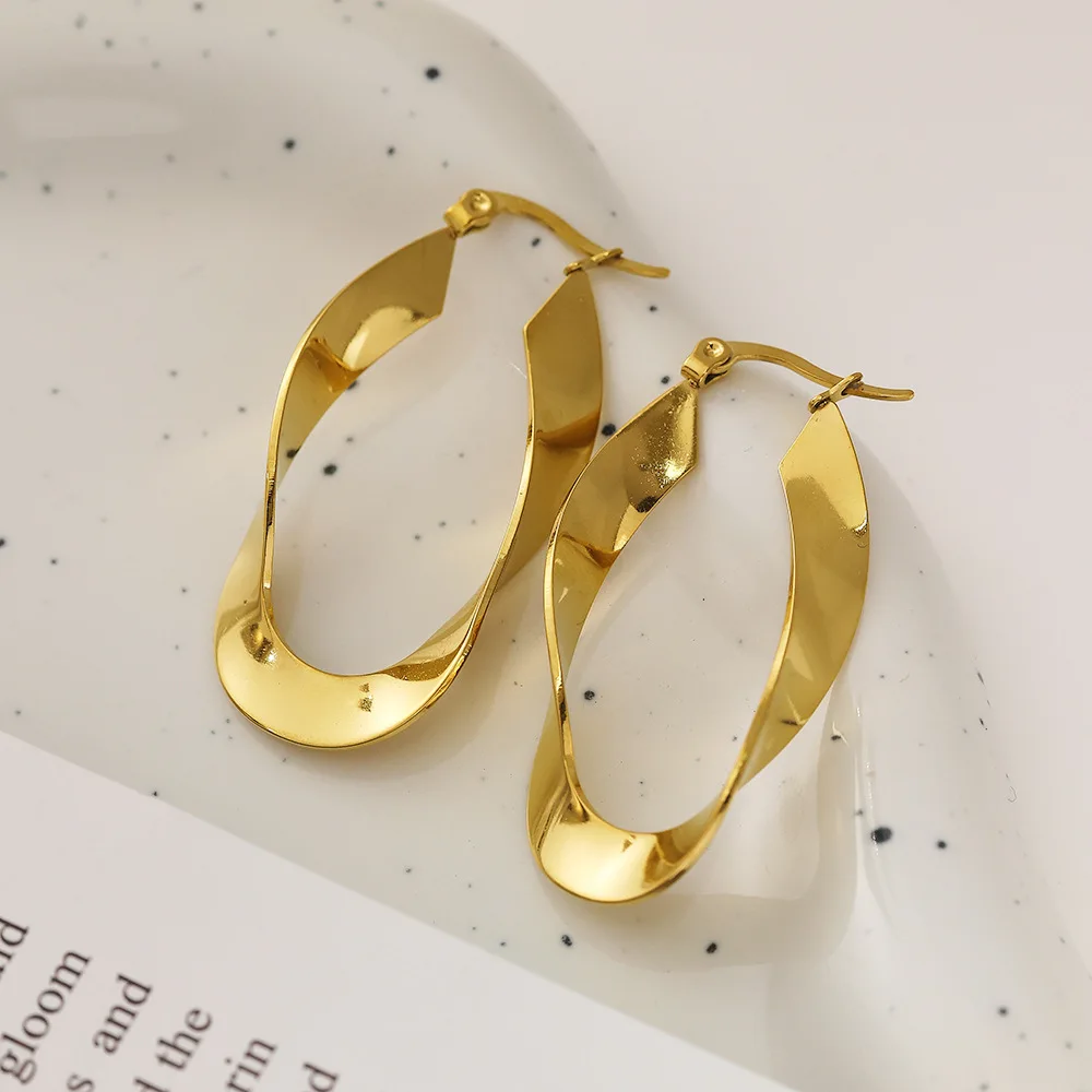 Trendy products 18K Gold Filled pretty Circle Hoop Earrings for Woman Lady fashion Wedding Party Holiday Gift designer Jewelry