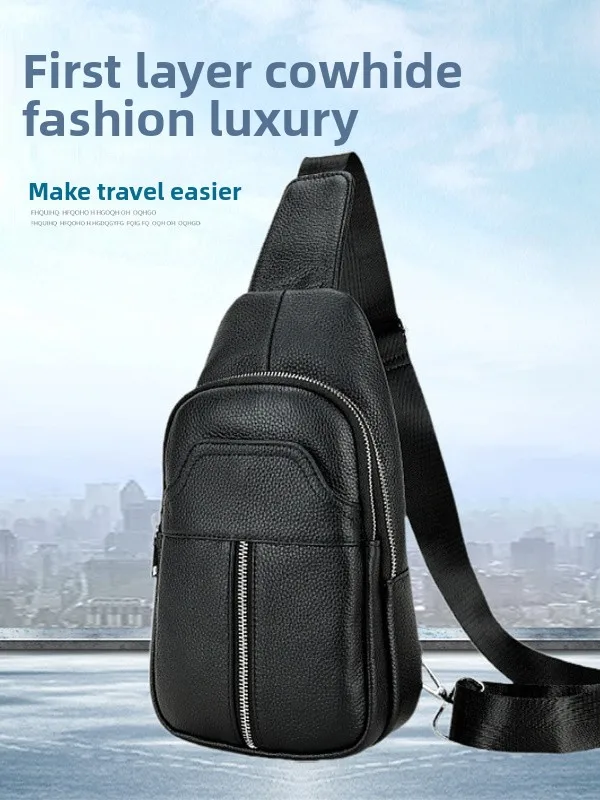 Men's Leather Chest Crossbody Bag