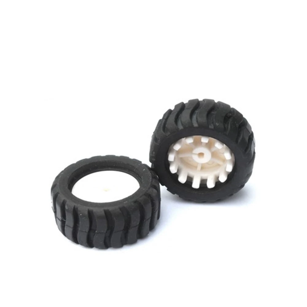 2pcs/lot 43MM Diameter D-shaft Rubber Wheel Tire Robot Accessory Tracking Car Model Wheel Matching N20 Gear Motor