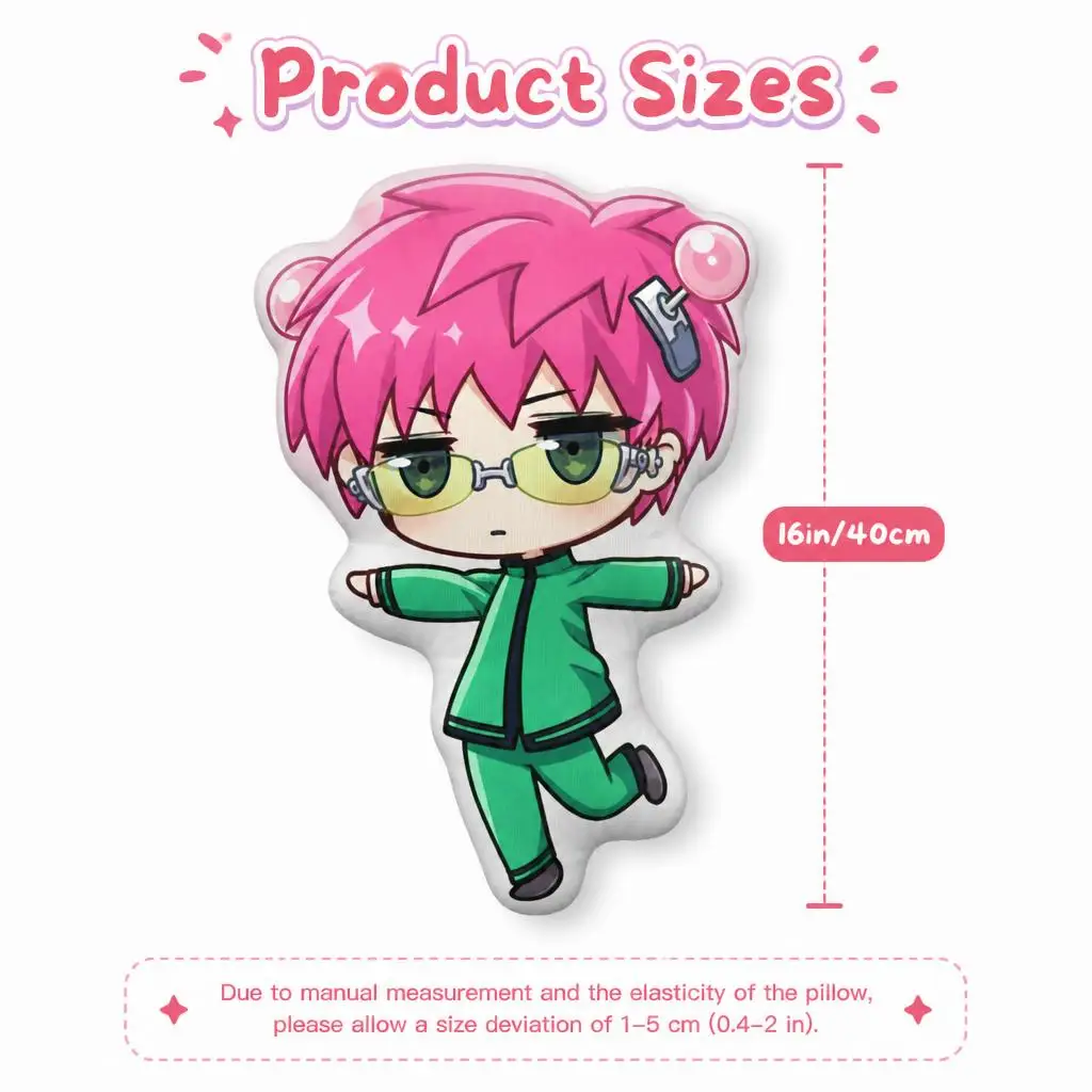 Saiki Kusuo Jump Pose 2D Flat Printing Shaped Stuffed Throw Pillow Decorative Cushion Pillow for Sofa Room Party Decor 4