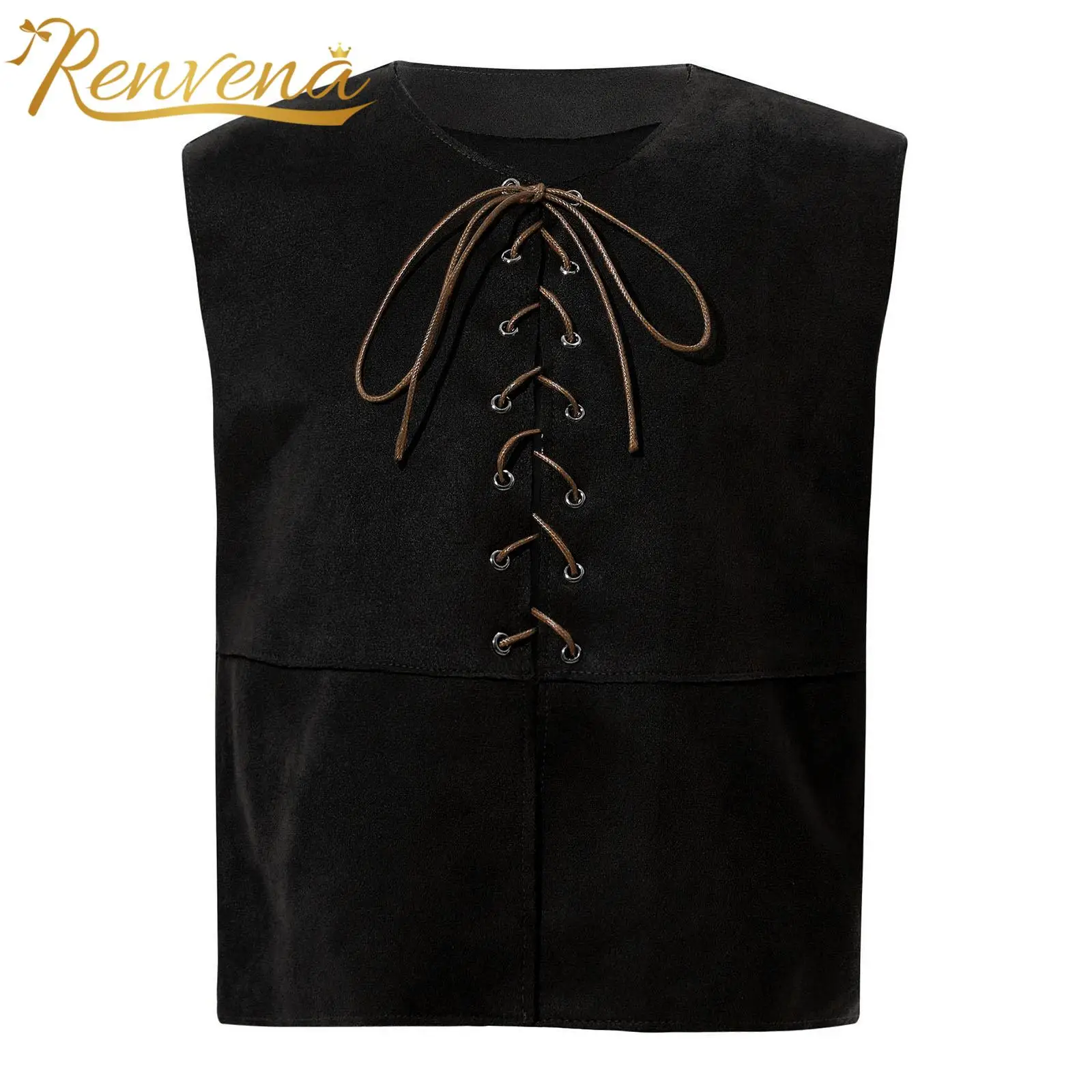 

Kids Boys Gothic Vests Steampunk Waistcoat Pirate Costumes Medieval Renaissance Halloween Party Lace-up West Cowboy Outfits