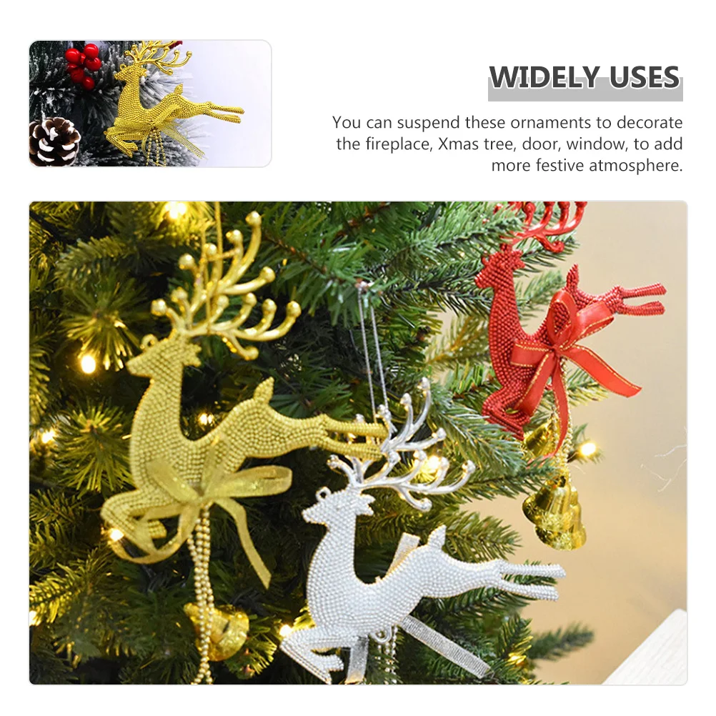 

6Pcs Christmas Reindeer Ornaments Xmas Tree Pendant Decorations Safe Material Lightweight Compact Size Easy to Hang